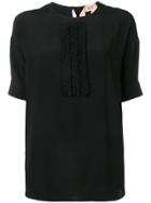 No21 Ruffle Panel T-shirt - Black