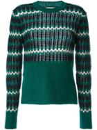 Marni Instarsia Knit Jumper, Women's, Size: 40, Green, Polyamide/wool