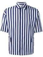 Marni - Striped Short Sleeve Shirt - Men - Cotton - 48, Blue, Cotton