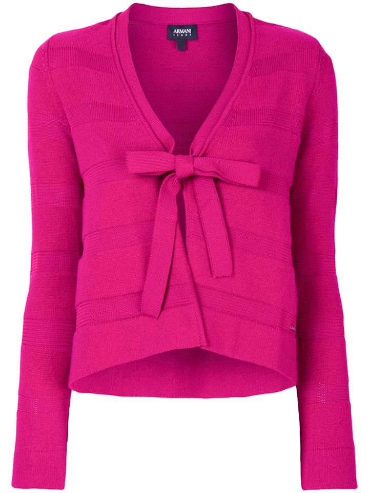 Armani Jeans Lace-up Cardigan - Pink & Purple