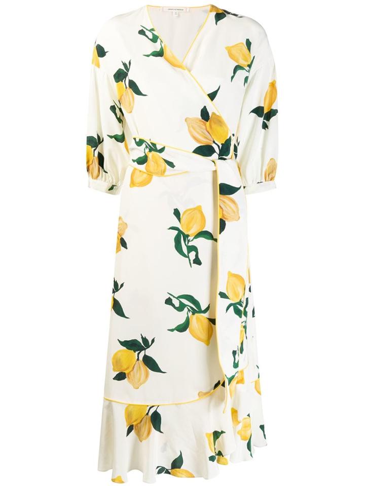 Chinti & Parker Lemon Wrap Dress - Neutrals