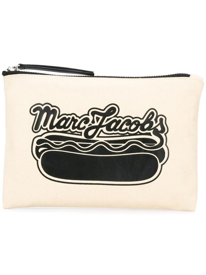 Marc Jacobs Logo Hot Dot Printed Pouch, Men's, Nude/neutrals, Cotton/polyurethane