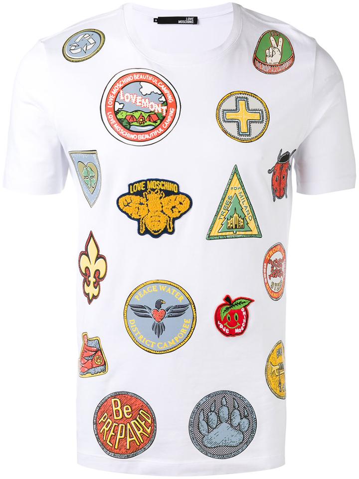 Love Moschino - Multi-print T-shirt - Men - Cotton/spandex/elastane - L, White, Cotton/spandex/elastane
