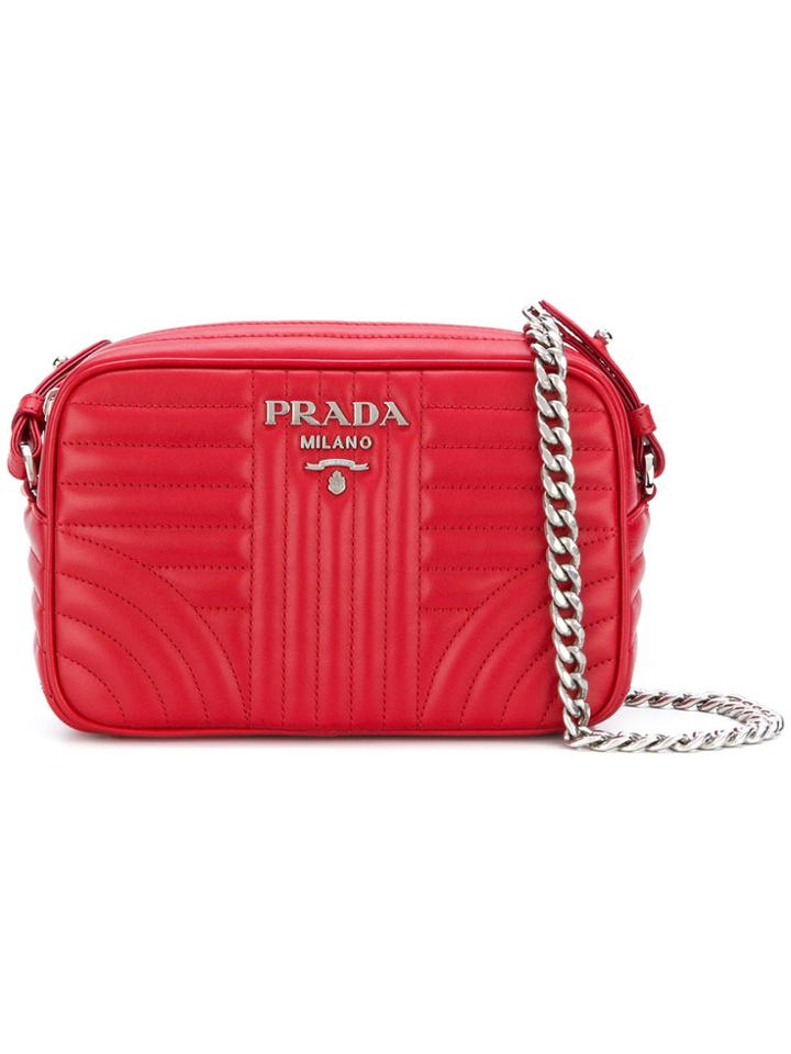 Prada Bevelled Camera Bag - Red