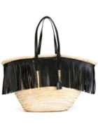 Saint Laurent Fringed Straw Tote