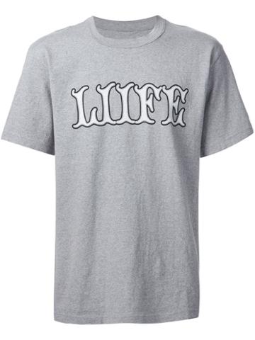 Sacai Printed T-shirt, Men's, Size: 0, Grey, Cotton