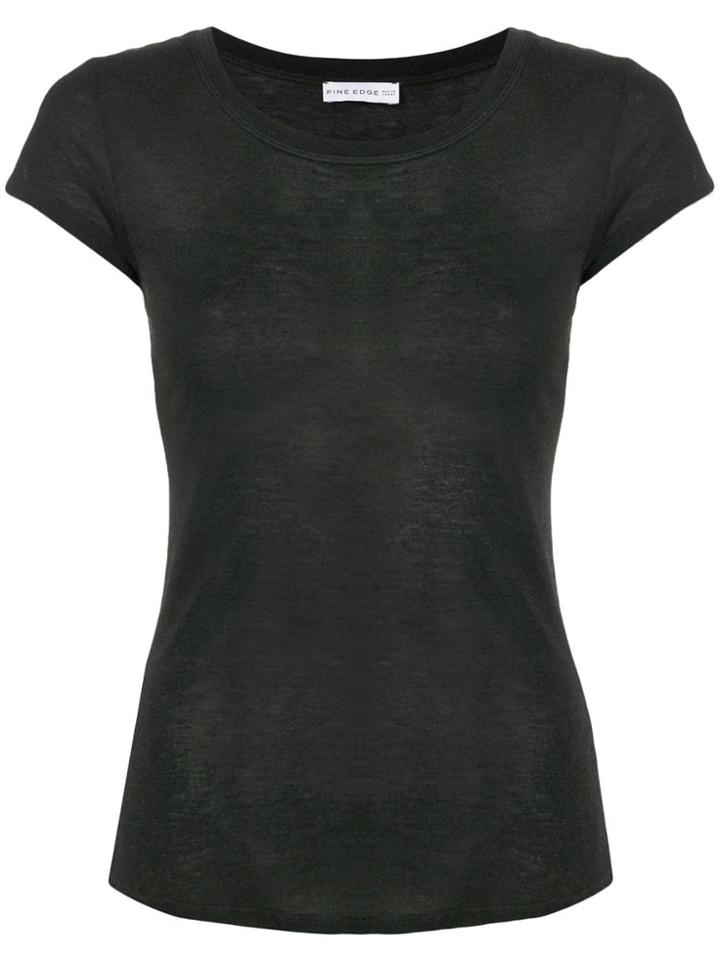 Fine Edge Short-sleeve Fitted T-shirt - Black