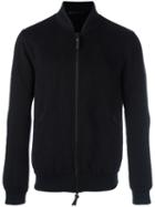 Giorgio Armani Classic Bomber, Men's, Size: 50, Blue, Cashmere/polyester/acrylic/calf Leather