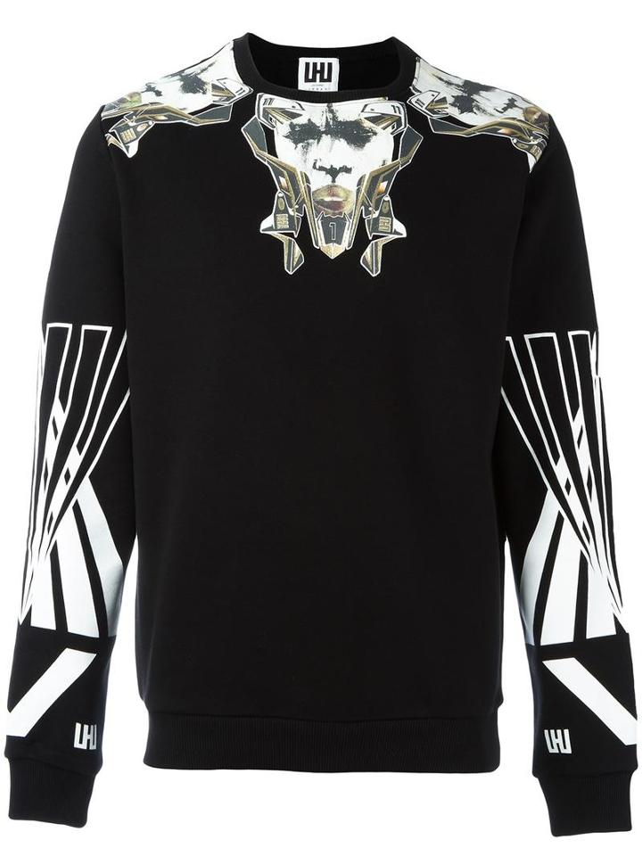 Les Hommes Urban All Over Print Sweatshirt, Men's, Size: Xl, Black, Cotton