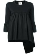 Erika Cavallini Asymmetric Peplum Blouse, Women's, Size: 44, Black, Cotton
