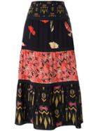 Etro Floral Print A-line Skirt, Women's, Size: 40, Black, Silk/viscose/polyester