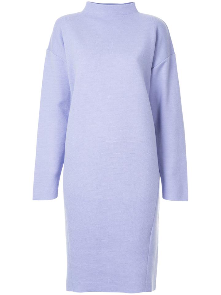 Aula Stand Up Collar Dress - Blue