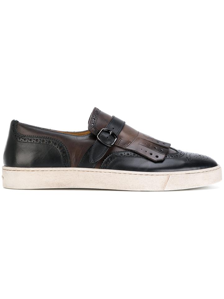 Santoni Fringed Loafers - Brown