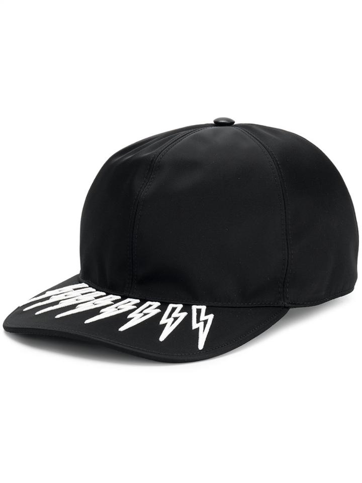 Neil Barrett Lightning Patch Cap - Black