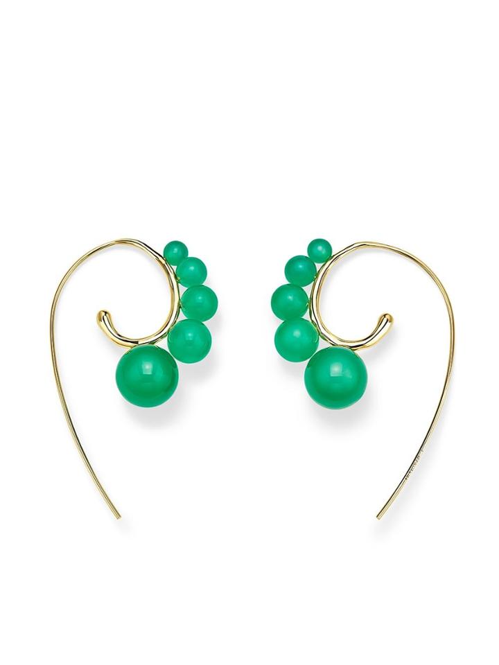 Ippolita 18kt Yellow Gold Nova Curved Ear Wire Agate Earrings