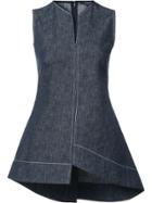 Derek Lam Asymmetrical Sleeveless V-neck Top - Blue