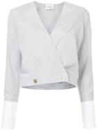 Monographie Cropped Wrap Jacket - White