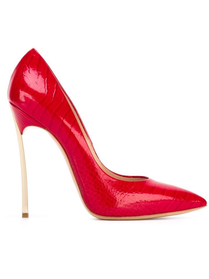 Casadei Blade Pumps, Women's, Size: 39.5, Red, Leather