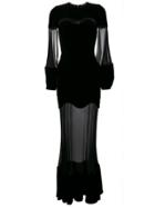 Alexander Mcqueen Sheer Inserts Gown - Black