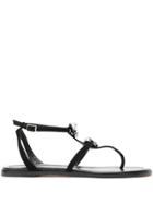 Andrea Bogosian Leather Flat Sandals - Black