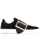 Burberry Contrast Buckled Trainers - Black