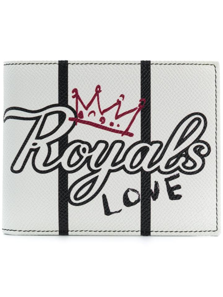 Dolce & Gabbana Royals Print Bi-fold Wallet - White