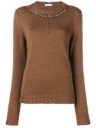 P.a.r.o.s.h. Crystal Embellished Sweater - Brown