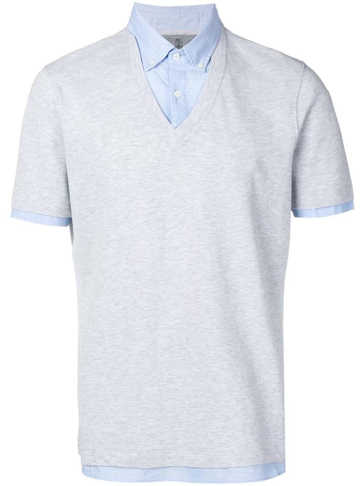 Brunello Cucinelli Button Down Polo Shirt - Grey
