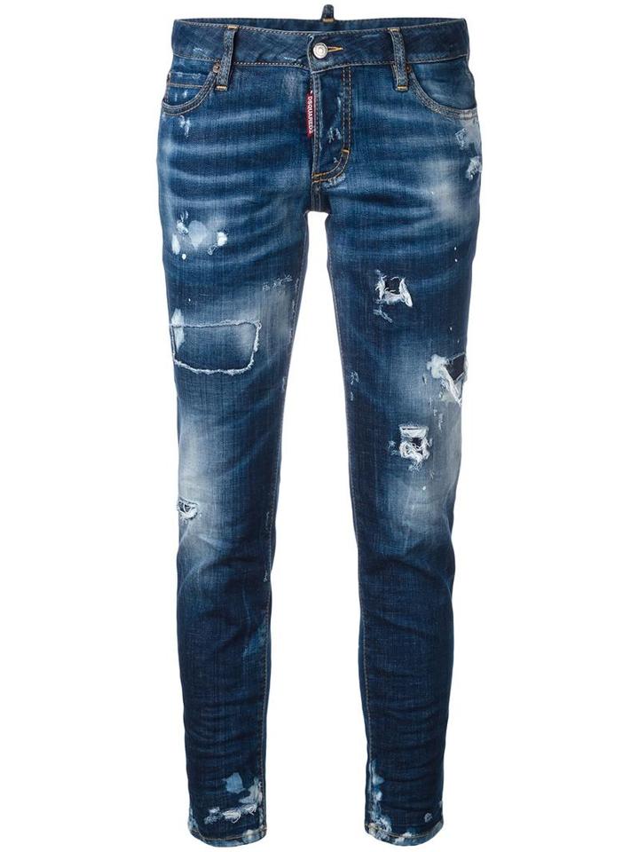 Dsquared2 Jennifer Jeans, Women's, Size: 46, Blue, Cotton/elastodiene