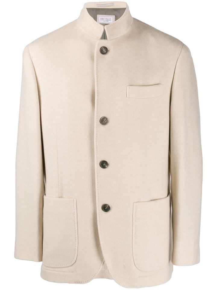 Brunello Cucinelli Button Up Blazer - Neutrals