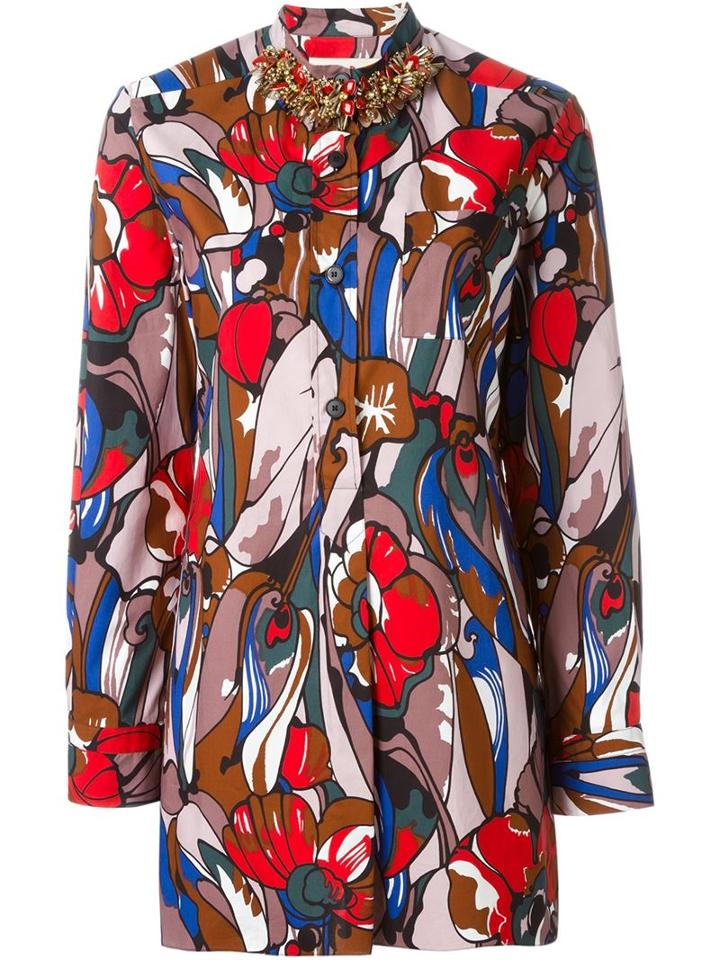 Marni Embellished 'lectric' Print Shirt