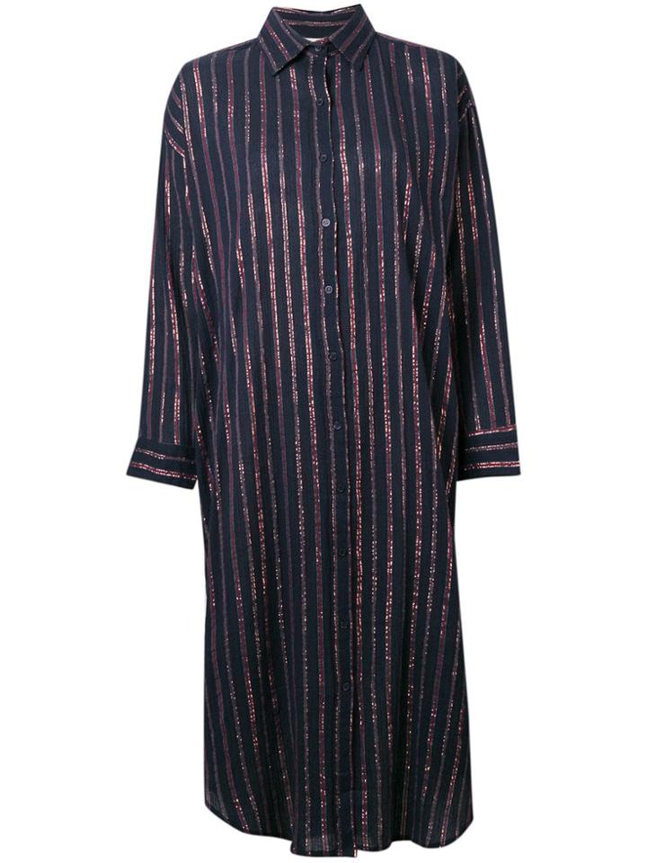 Mes Demoiselles Striped Shirt Dress - Blue