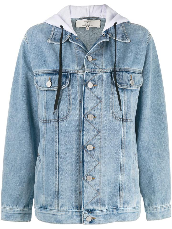 Natasha Zinko Oversized Hooded Denim Jacket - Blue