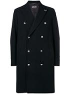 Just Cavalli Double-breasted Fitted Coat - Black