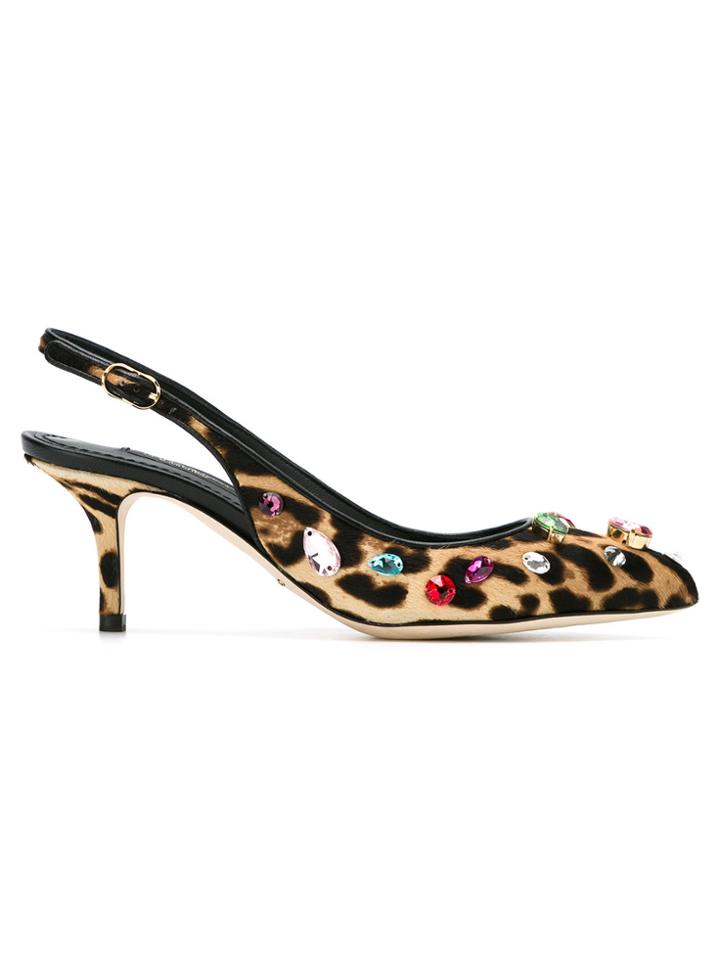 Dolce & Gabbana Crystal Embellished Pumps - Nude & Neutrals