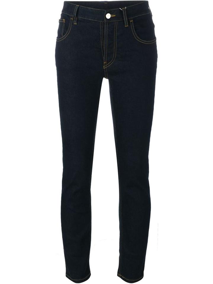Maison Margiela Slim Fit Jeans, Women's, Size: 38, Blue, Cotton/spandex/elastane