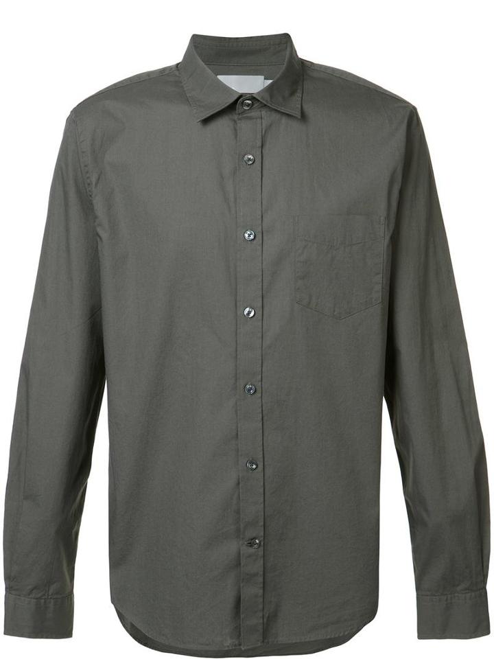 Vince Plain Shirt, Men's, Size: Large, Green, Cotton