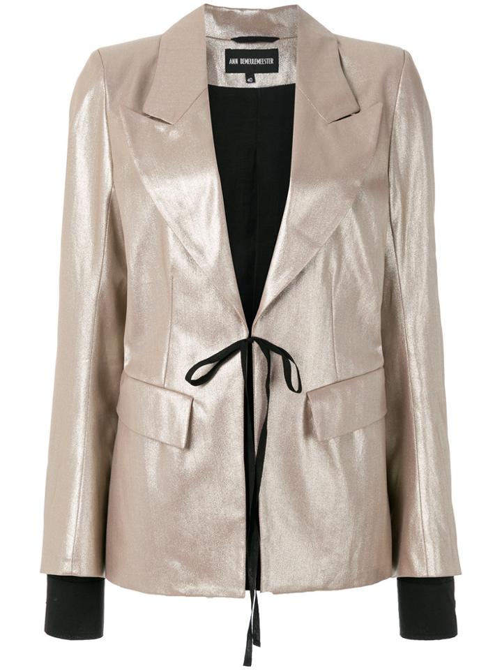 Ann Demeulemeester Peaked Lapel Blazer - Metallic