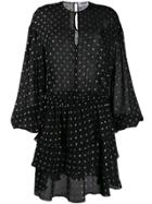 Msgm Polka Dot Ruffle Dress - Black