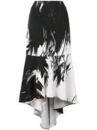 Brush Stroke Asymmetric Skirt - Women - Polyester/spandex/elastane - 6, Black, Polyester/spandex/elastane, Christian Siriano