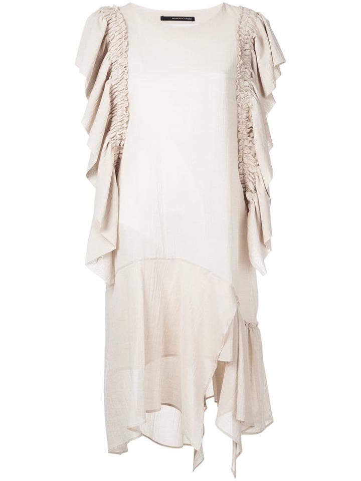 Maurizio Pecoraro Draped Dress - Neutrals