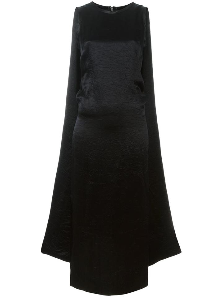 Mcq Alexander Mcqueen Maxi Cape Dress, Women's, Size: 38, Black, Acetate/polyester
