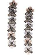 Oscar De La Renta Embellished Drop Earrings - Grey