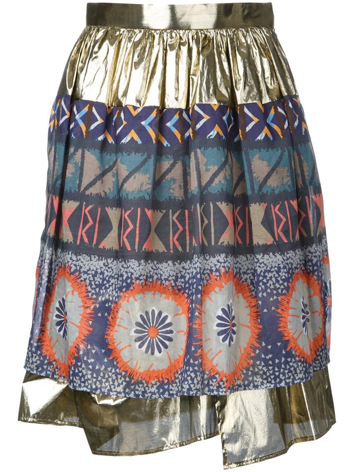Kolor Metallic (grey) Gathered Skirt, Women's, Size: 3, Cotton