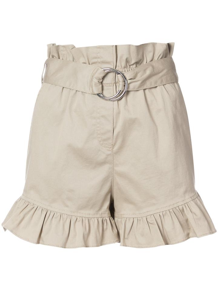 Cinq A Sept - Paper Bag Shorts - Women - Cotton/polyester/polyurethane - 10, Nude/neutrals, Cotton/polyester/polyurethane