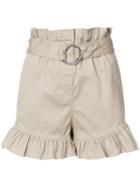 Cinq A Sept - Paper Bag Shorts - Women - Cotton/polyester/polyurethane - 10, Nude/neutrals, Cotton/polyester/polyurethane