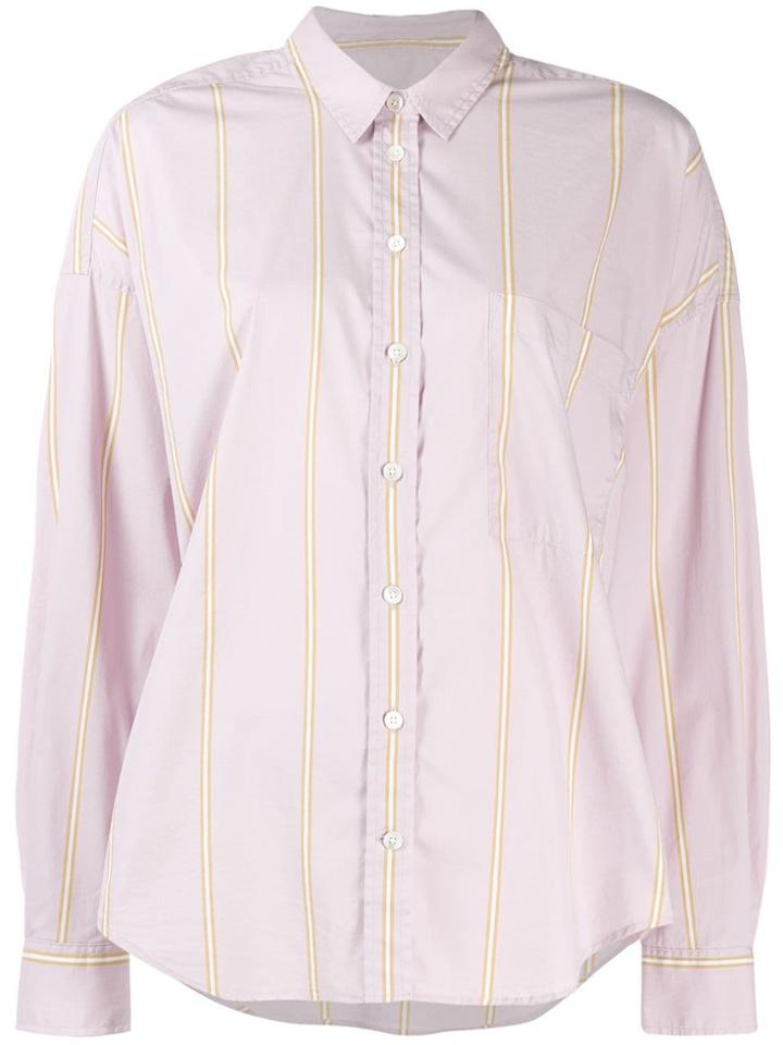Closed Striped Button Shirt - Pink