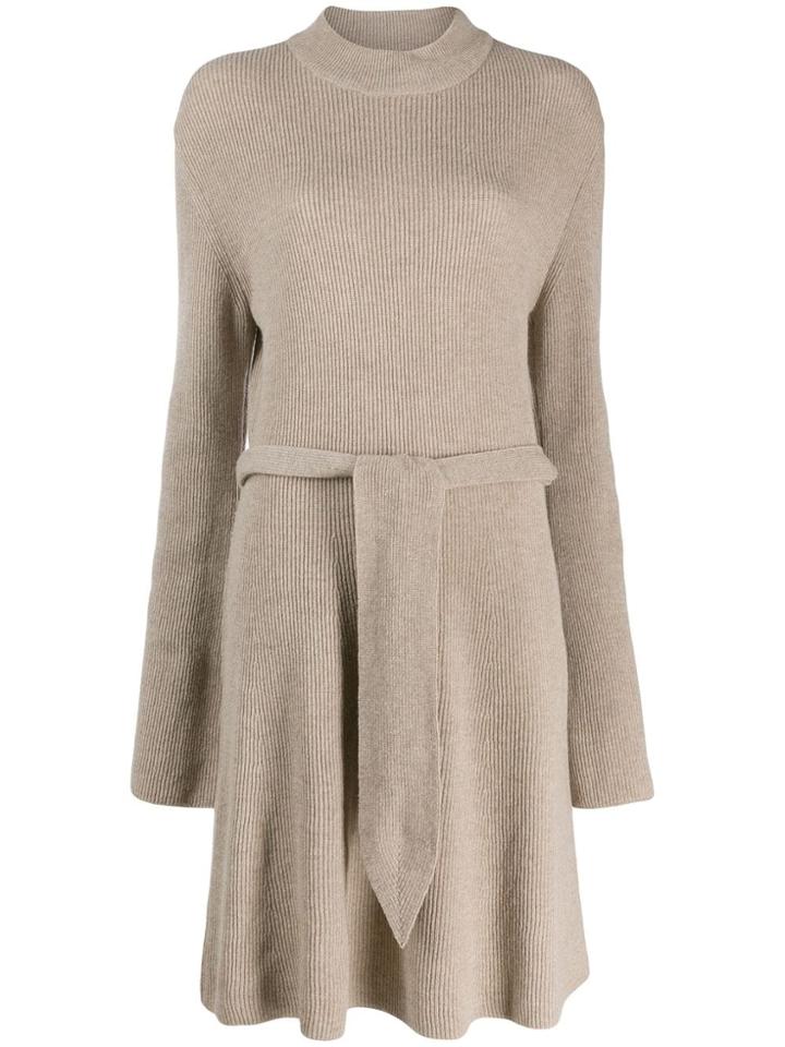Nanushka Bell Sleeve Knitted Dress - Neutrals