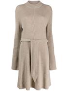 Nanushka Bell Sleeve Knitted Dress - Neutrals