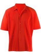 Homme Plissé Issey Miyake Pleated Short-sleeved Shirt - Red